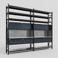 M22 Modular Work Bench with Shelves - H3100mm x W3780mm | Stainless WBT | Dark Grey