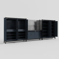 M222 Modular Work Bench - H2100mm x W5640mm | Laminate WBT | Dark Grey