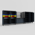 M222 Modular Work Bench - H2100mm x W5640mm | Laminate WBT | Dark Grey