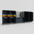 M222 Modular Work Bench - H2100mm x W5640mm | Laminate WBT | Dark Grey