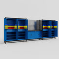M222 Modular Work Bench - H2100mm x W5640mm | Laminate WBT | Blue