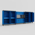 M222 Modular Work Bench - H2100mm x W5640mm | Laminate WBT | Blue