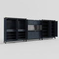 M222 Modular Work Bench - H2100mm x W5640mm | Laminate WBT | Dark Grey