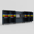 M222 Modular Work Bench - H2100mm x W5640mm | Laminate WBT | Dark Grey