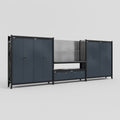 M222 Modular Work Bench - H2100mm x W5640mm | Laminate WBT | Dark Grey