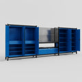 M222 Modular Work Bench - H2100mm x W5640mm | Laminate WBT | Blue