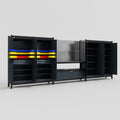 M222 Modular Work Bench - H2100mm x W5640mm | Laminate WBT | Dark Grey