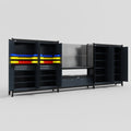 M222 Modular Work Bench - H2100mm x W5640mm | Laminate WBT | Dark Grey