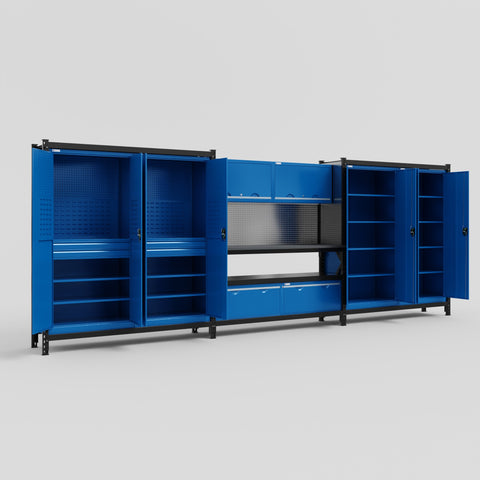 M222 Modular Work Bench - H2100mm x W5640mm | Laminate WBT | Blue