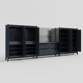 M222 Modular Work Bench - H2100mm x W5640mm | Laminate WBT | Dark Grey