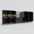M222 Modular Work Bench - H2100mm x W5640mm | Laminate WBT | Dark Grey