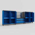 M222 Modular Work Bench - H2100mm x W5640mm | Laminate WBT | Blue