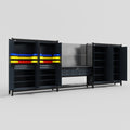 M222 Modular Work Bench - H2100mm x W5640mm | Laminate WBT | Dark Grey