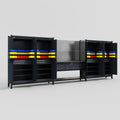 M222 Modular Work Bench - H2100mm x W5640mm | Laminate WBT | Dark Grey