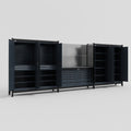 M222 Modular Work Bench - H2100mm x W5640mm | Laminate WBT | Dark Grey