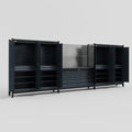 M222 Modular Work Bench - H2100mm x W5640mm | Laminate WBT | Dark Grey