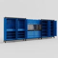 M222 Modular Work Bench - H2100mm x W5640mm | Laminate WBT | Blue
