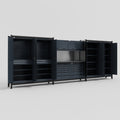 M222 Modular Work Bench - H2100mm x W5640mm | Laminate WBT | Dark Grey