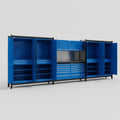 M222 Modular Work Bench - H2100mm x W5640mm | Laminate WBT | Blue