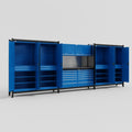 M222 Modular Work Bench - H2100mm x W5640mm | Laminate WBT | Blue