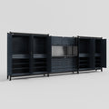 M222 Modular Work Bench - H2100mm x W5640mm | Laminate WBT | Dark Grey