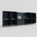 M222 Modular Work Bench - H2100mm x W5640mm | Laminate WBT | Dark Grey