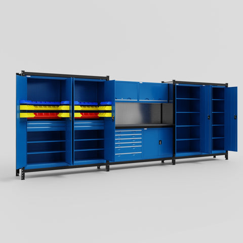 M222-2 Modular Work Bench - H2100mm x W5640mm | Laminate WBT | Blue