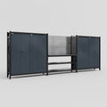 M222 Modular Work Bench - H2100mm x W5640mm | Laminate WBT | Dark Grey