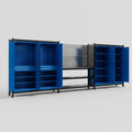 M222 Modular Work Bench - H2100mm x W5640mm | Laminate WBT | Blue