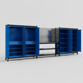 M222 Modular Work Bench - H2100mm x W5640mm | Laminate WBT | Blue