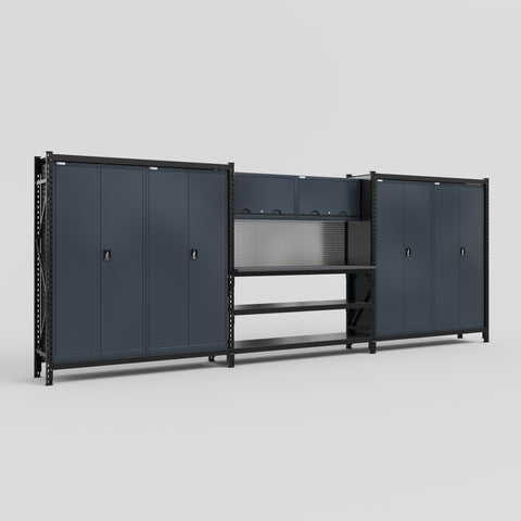 M222 Modular Work Bench - H2100mm x W5640mm | Laminate WBT | Dark Grey