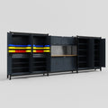 M222 Modular Work Bench - H2100mm x W5640mm | MDF WBT | Dark Grey