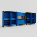 M222 Modular Work Bench - H2100mm x W5640mm | MDF WBT | Blue