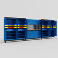 M222 Modular Work Bench - H2100mm x W5640mm | MDF WBT | Blue