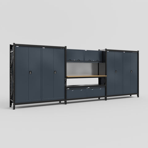 M222 Modular Work Bench - H2100mm x W5640mm | MDF WBT | Dark Grey