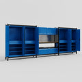 M222 Modular Work Bench - H2100mm x W5640mm | MDF WBT | Blue