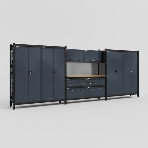 M222 Modular Work Bench - H2100mm x W5640mm | MDF WBT | Dark Grey