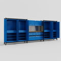 M222 Modular Work Bench - H2100mm x W5640mm | MDF WBT | Blue