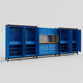 M222 Modular Work Bench - H2100mm x W5640mm | MDF WBT | Blue