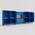 M222 Modular Work Bench - H2100mm x W5640mm | MDF WBT | Blue