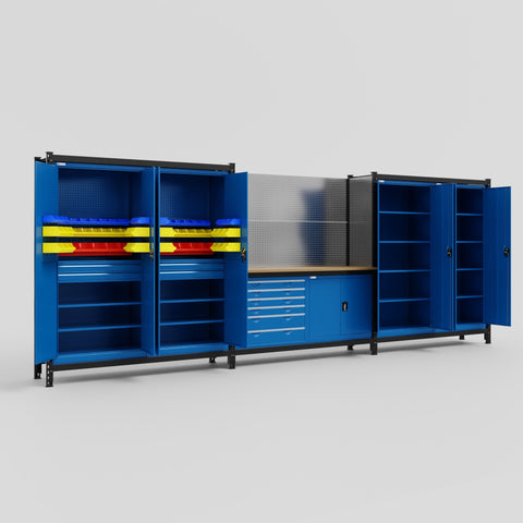 M222-2 Modular Work Bench - H2100mm x W5640mm | MDF WBT | Blue