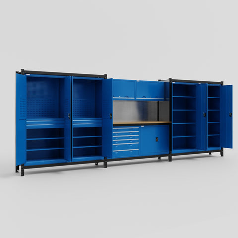 M222-2 Modular Work Bench - H2100mm x W5640mm | MDF WBT | Blue
