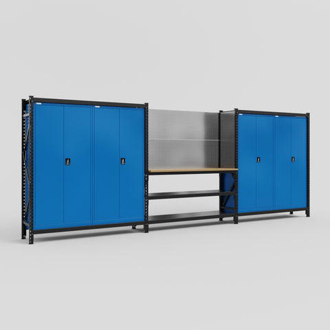 M222 Modular Work Bench - H2100mm x W5640mm | MDF WBT | Blue