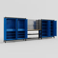 M222 Modular Work Bench - H2100mm x W5640mm | MDF WBT | Blue