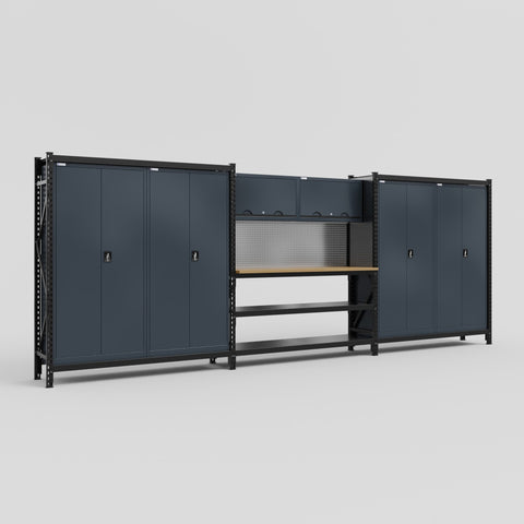 M222 Modular Work Bench - H2100mm x W5640mm | MDF WBT | Dark Grey