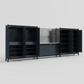 M222 Modular Work Bench - H2100mm x W5640mm | Stainless WBT | Dark Grey