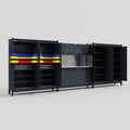M222 Modular Work Bench - H2100mm x W5640mm | Stainless WBT | Dark Grey