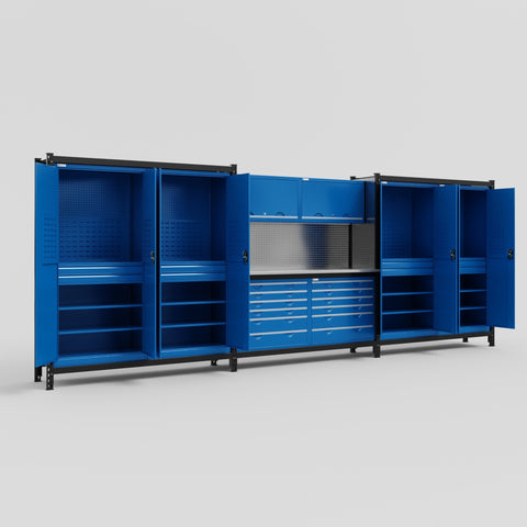 M222-2 Modular Work Bench with Overheads - H2100mm x W5640mm