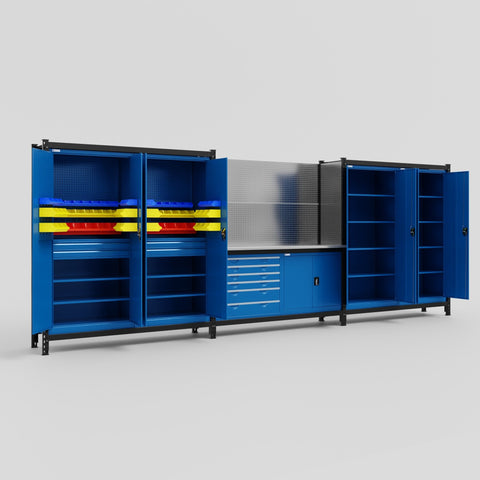 M222-2 Modular Work Bench with Overheads - H2100mm x W5640mm