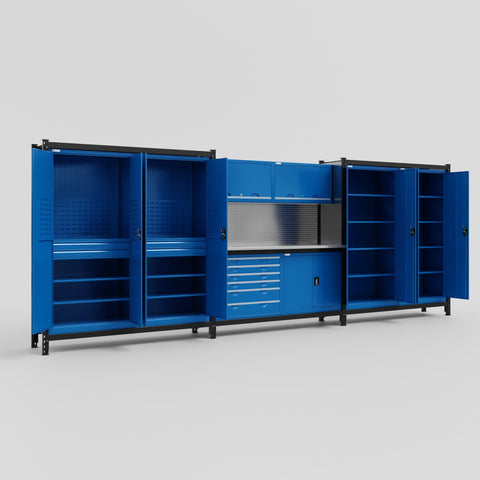 M222-2 Modular Work Bench with Overheads - H2100mm x W5640mm